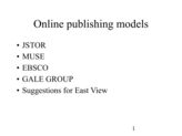 Online publishing models: searching and browsing (2003)